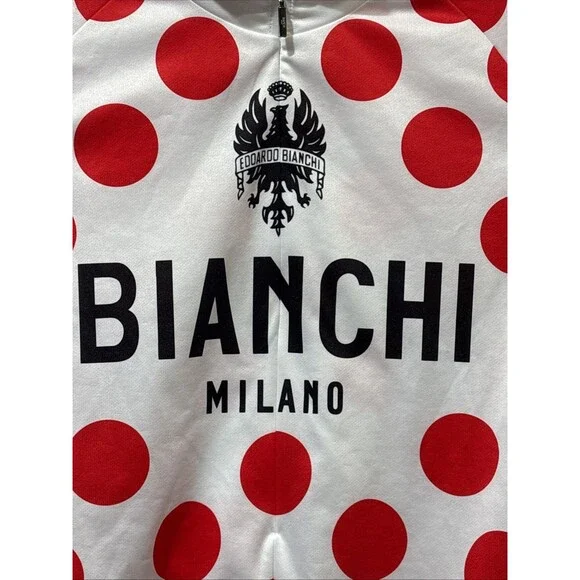 Bianchi Milano "King of the Mountains" Cycling Jersey Long Sleeve XL Vintage - Picture 5 of 16